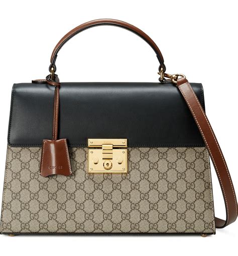 gucci padlock gg supreme top handle bag|GG Supreme Padlock Medium Shoulder Bag With Black Details.